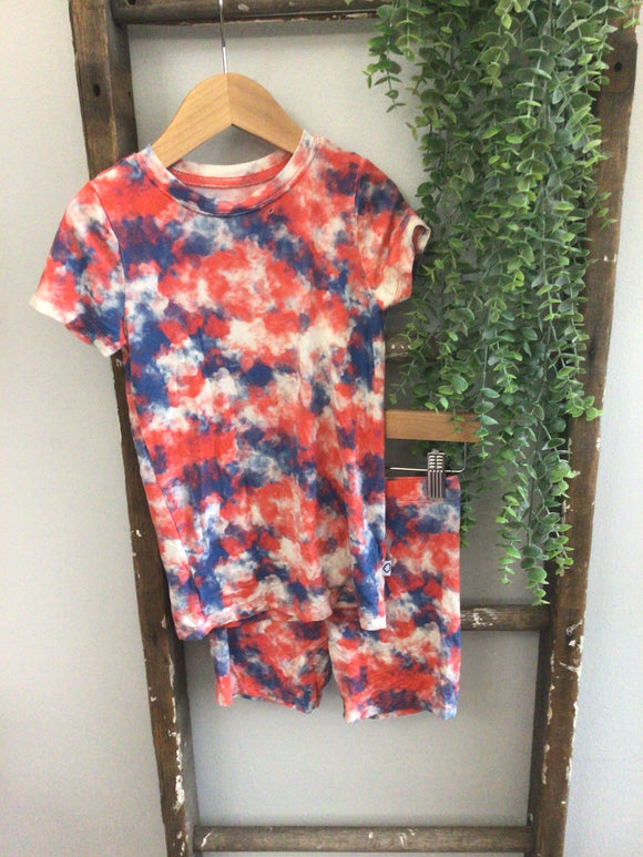 Red, white and blue tie dye dream big bamboo set-7/8