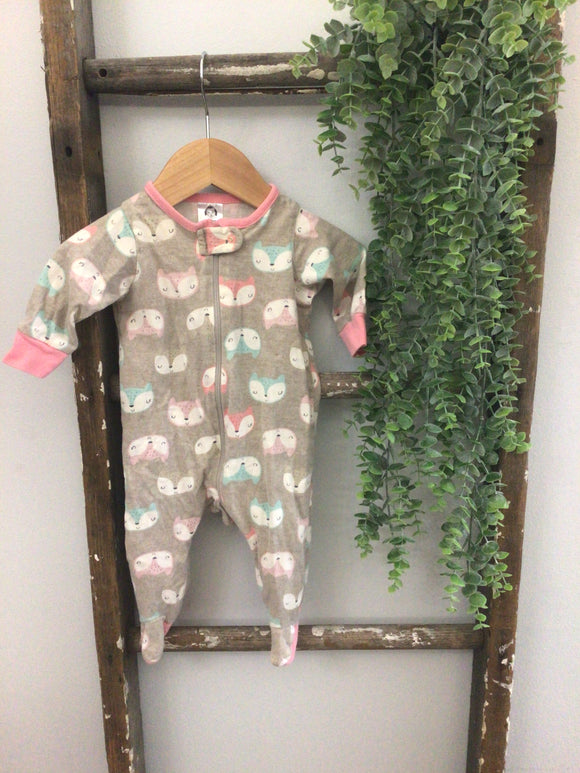 Pink & blue fox sleeper-0/3m
