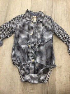 Navy button up onesie-24M