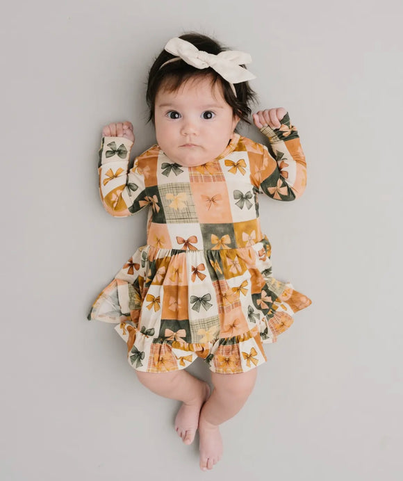Bow Patchwork Bamboo Dress
