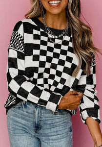 Black Checkered Sweater