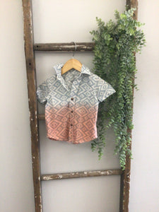 Blue and red ombre button up- 6M