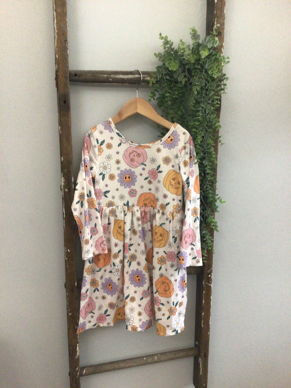 Pumpkin floral dress-6