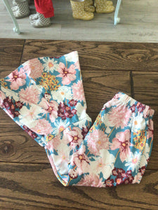 Floral bell bottoms- 4T