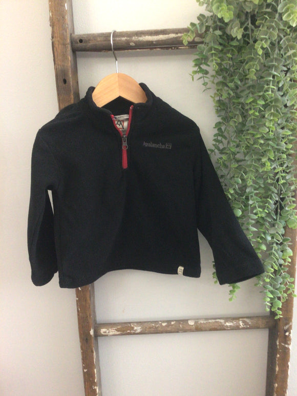 Black fleece half zip-24m