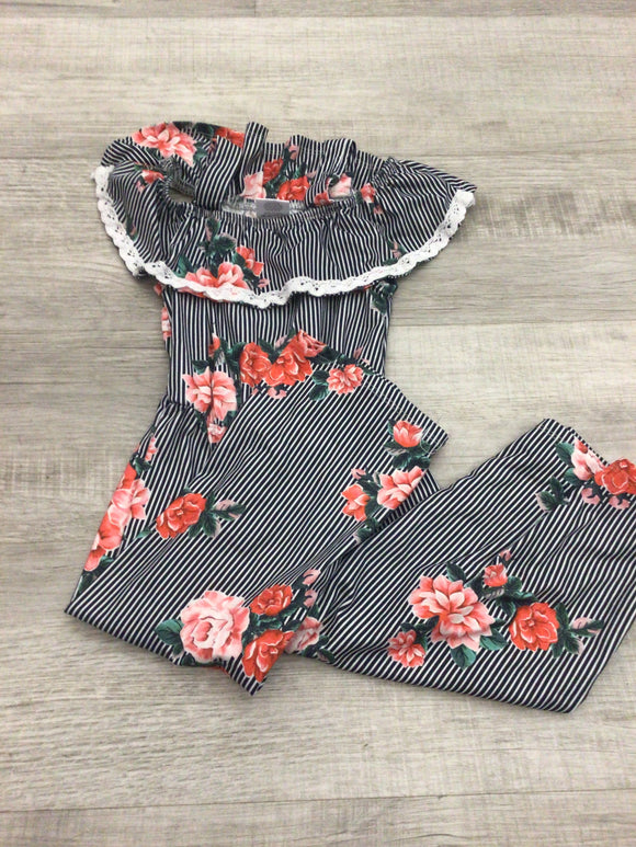 Striped/floral jumpsuit-4