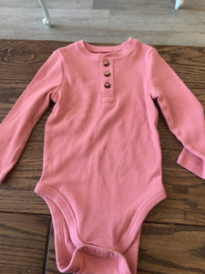 Jumping beans pink button onesie-18M