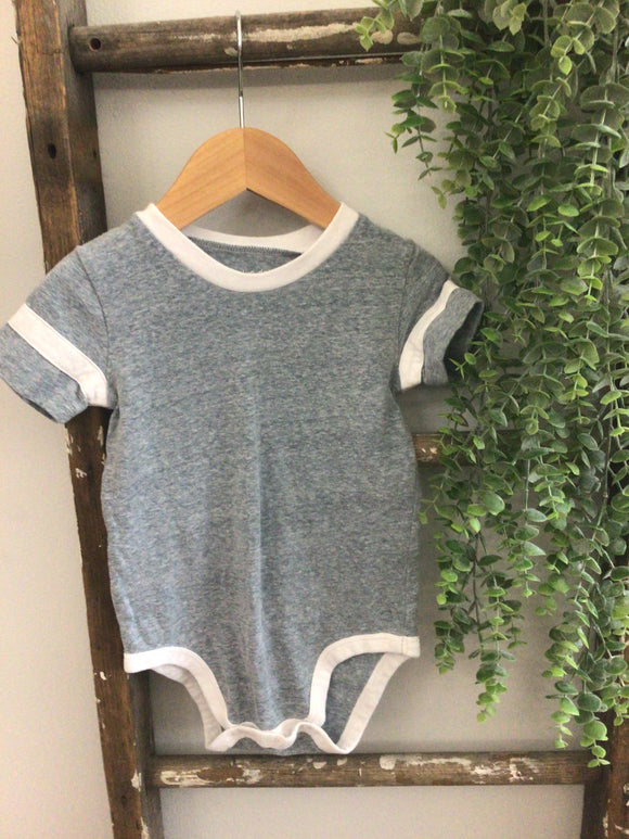 Okie dokie blue & white onesie-24m