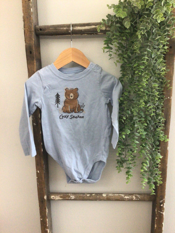 Blue bear cozy season onesie-24m