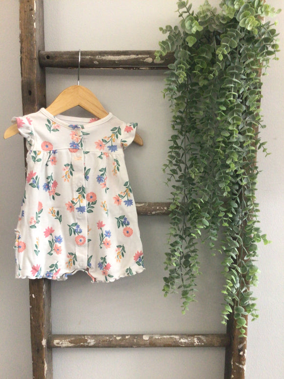 Carters floral short romper-3M