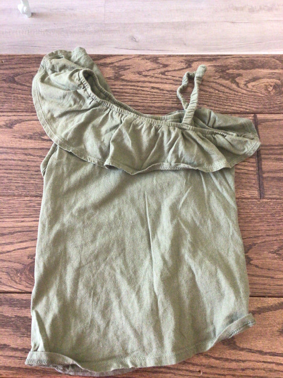 Green ruffle top- 4/5T