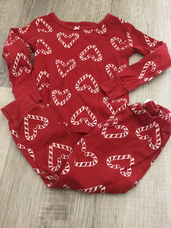 Candy cane heart pjs-3T