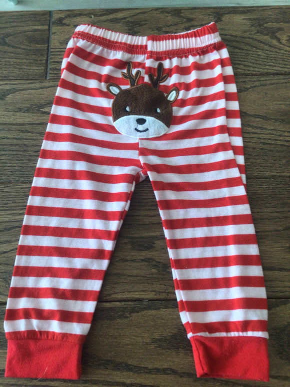 Striped reindeer bottoms-12/18m