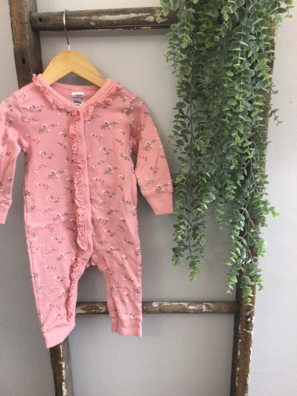Modern Moments pink floral romper-6/9M