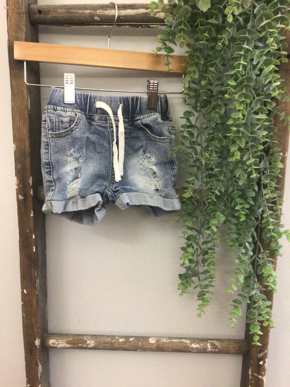 Little Bipsy distressed jean shorts-12/18M