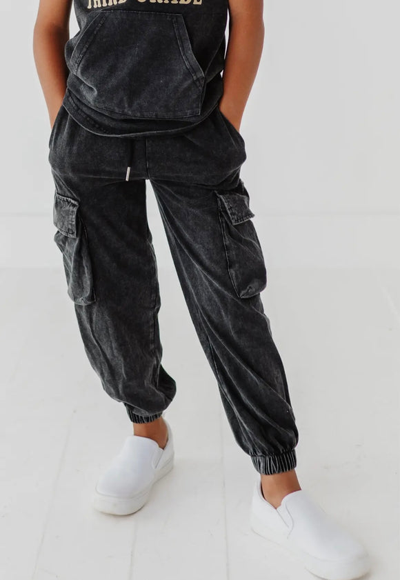 Vintage Black Cargo Joggers