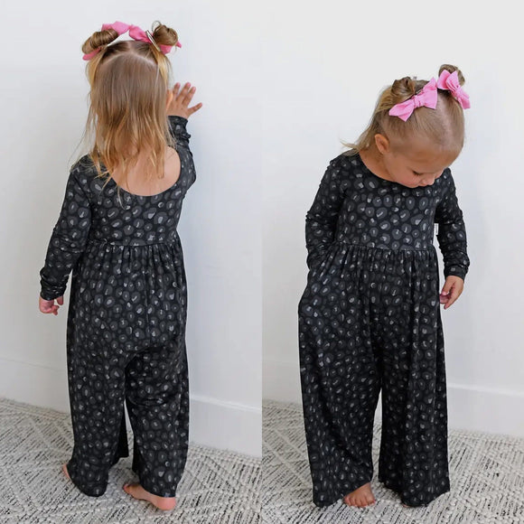 Ash Black Leopard Romper
