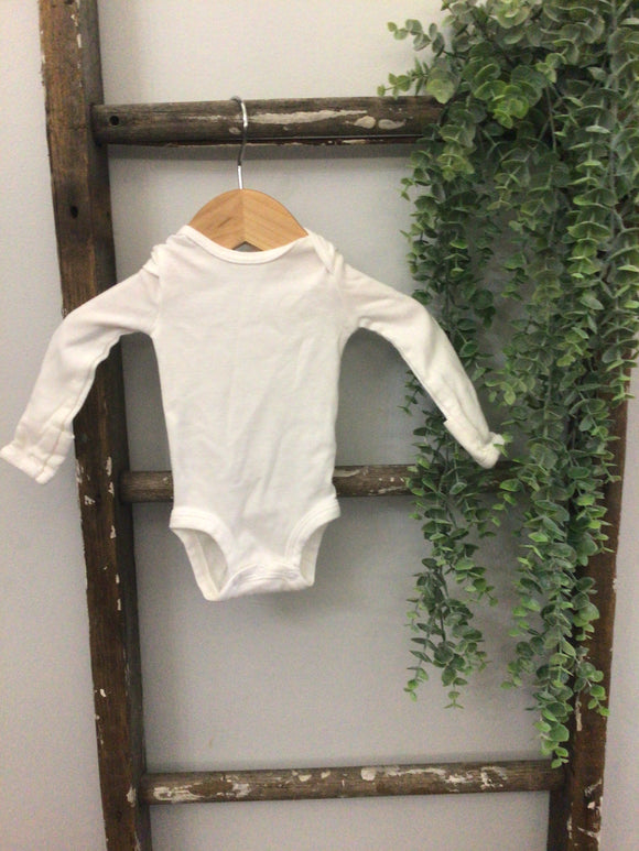 Carters white long sleeve onesie-NB