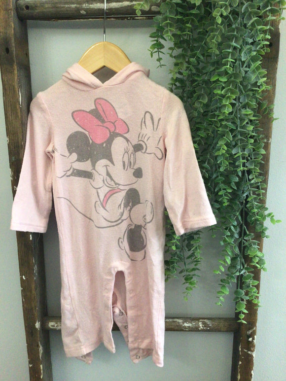 Minnie Moise hooded romper-6/9M