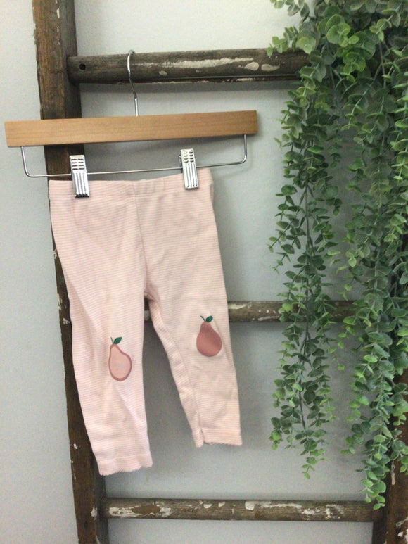 Carters striped pink pear leggings-12m