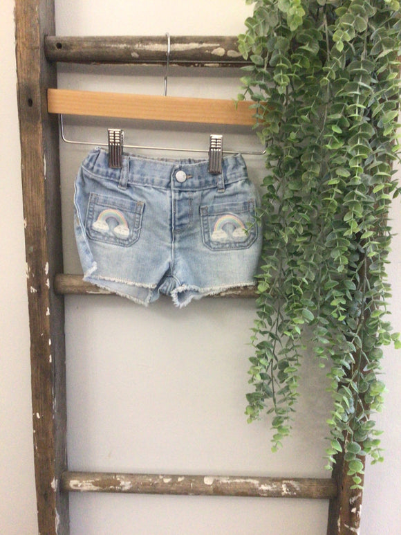 Children’s Place rainbow denim shorts-12/18M