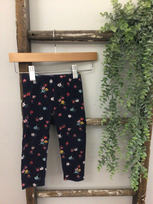 Gap navy floral leggings-12/18m