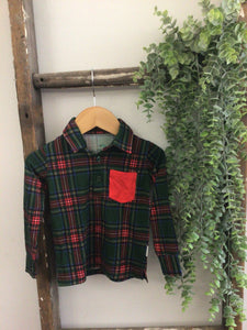 Gigi & Max plaid bamboo button top-6/12m