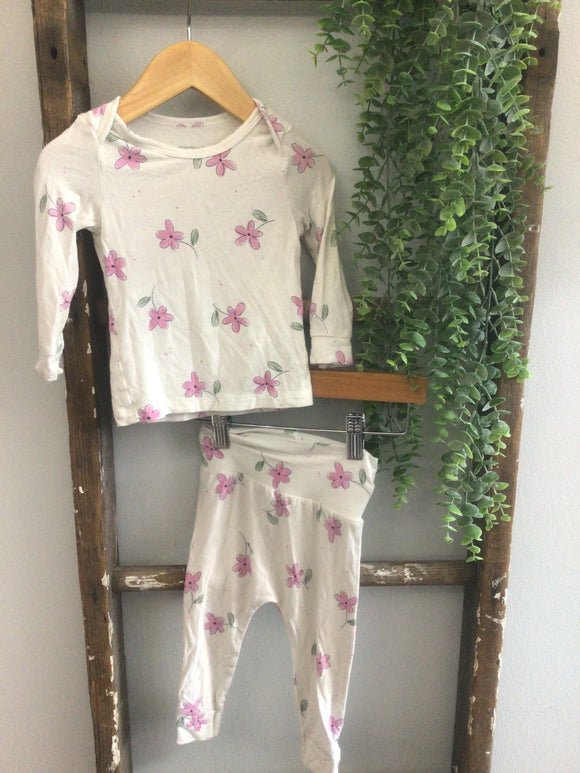 Carters pink flower bamboo pj-9M