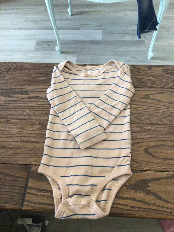 Brown/ navy strip onesie- 24M