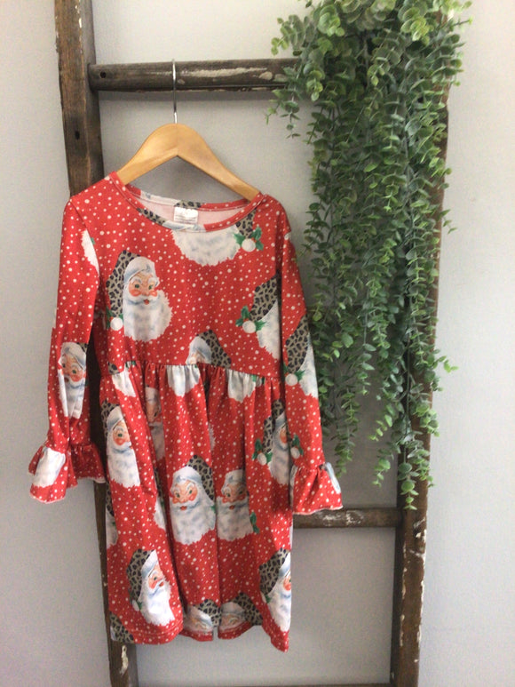 Red cheetah Santa dress-5/6