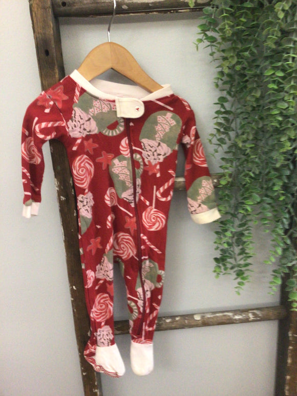 Cocoa & candy cane sleeper-3/6m