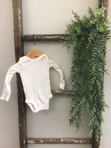 Carters white longsleeve onesie-NB