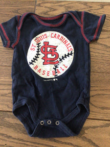 Navy blue cardinals onesie-6/9M