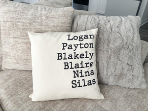 Family name pillow case