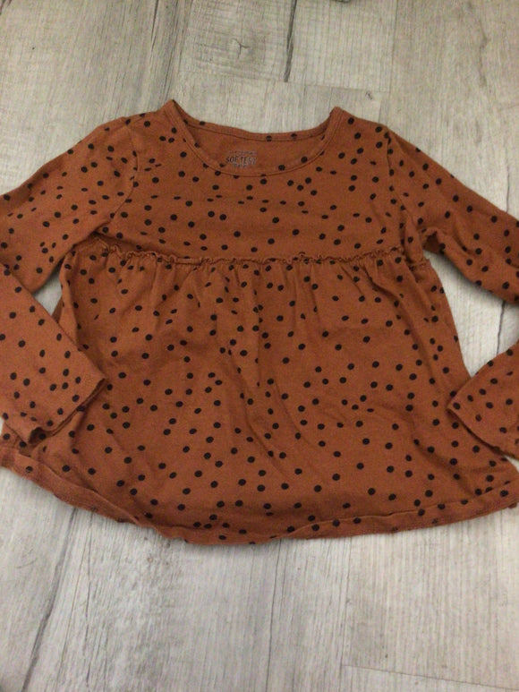 Brown polka dot long sleeve- 3T