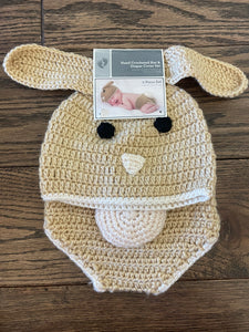 Crochet hat & diaper cover set