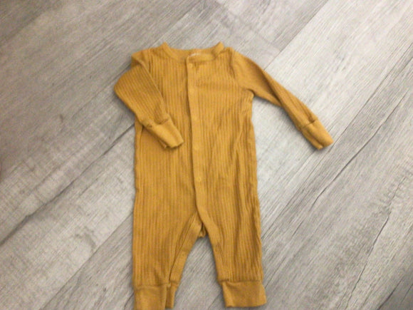 Yellow long sleeve romper- 0/3