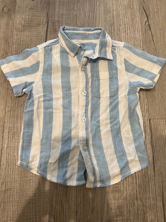 Button Down, Collared Blue Stripe - 18M