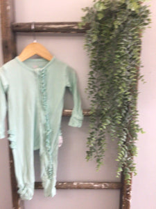 Gigi and Max mint ruffle sleeper-9M
