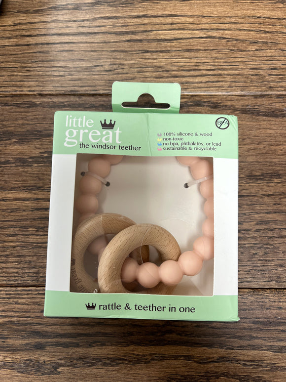 pink rattle-teether