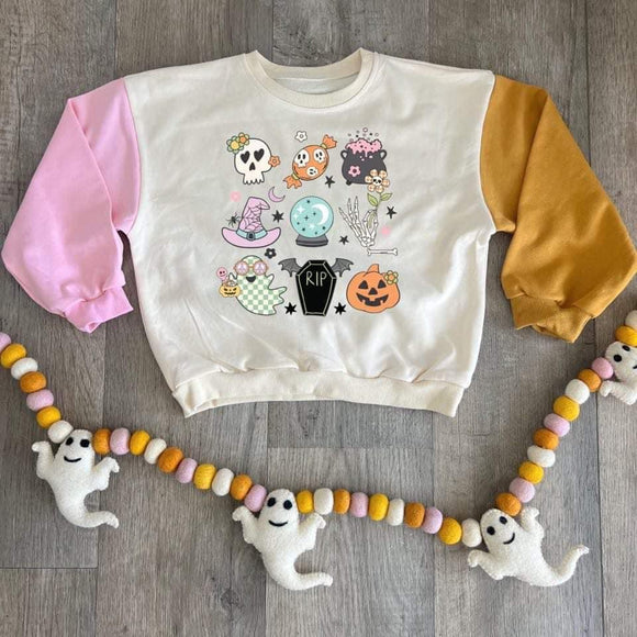 Halloween Color Block Sweatshirt