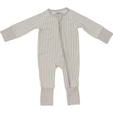 Taupe Stripe Ribbed Bamboo Zipper