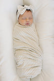 Taupe Stripe Ribbed Bamboo Head Wrap