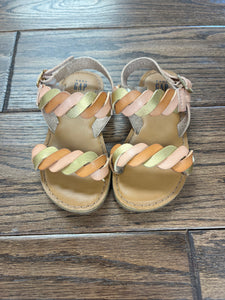 baby gap braided tan/gold sandals 8c