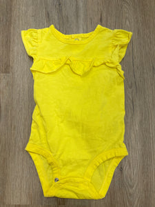 Yellow ruffle onesie 6M