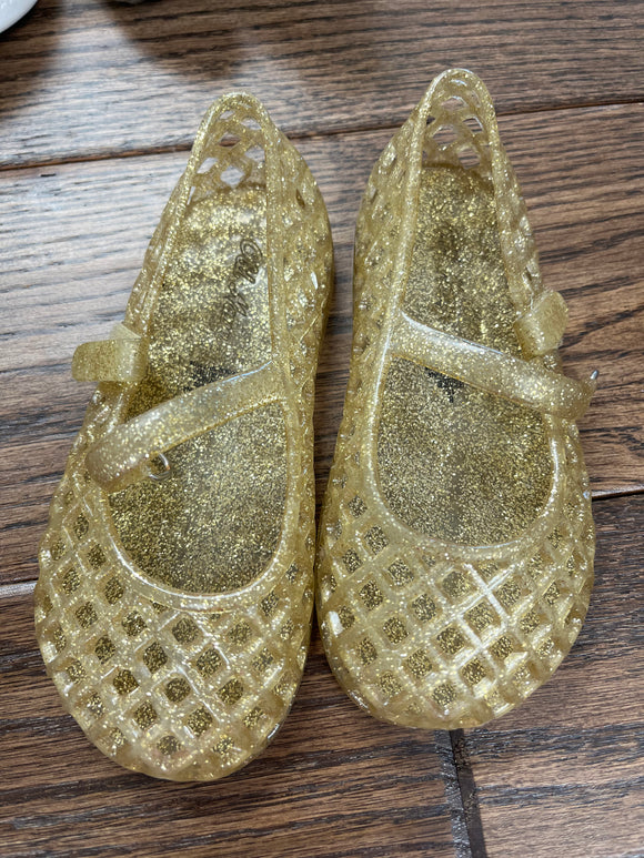 old navy gold jelly shoes 8c
