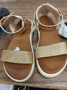gold/rose gold sandals size 1