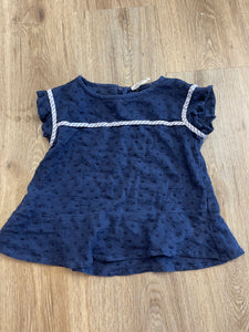 Navy Swiss dot top 2