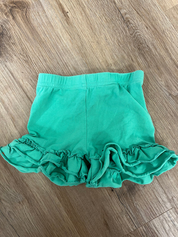 green ruffle shorts