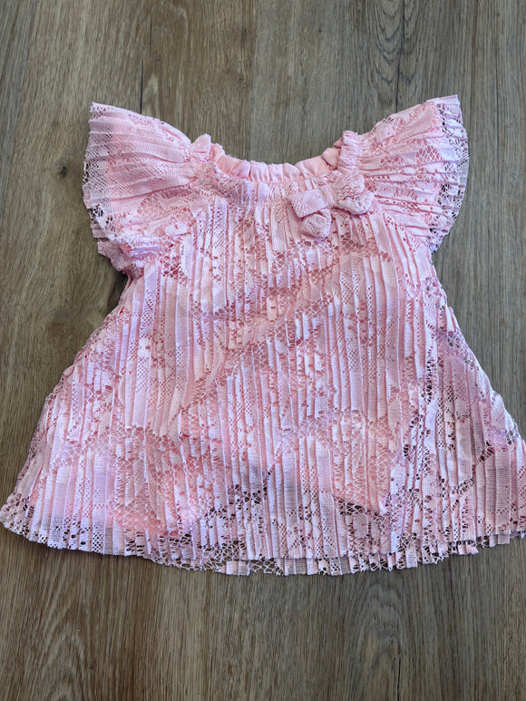 Pink lace dress- NB